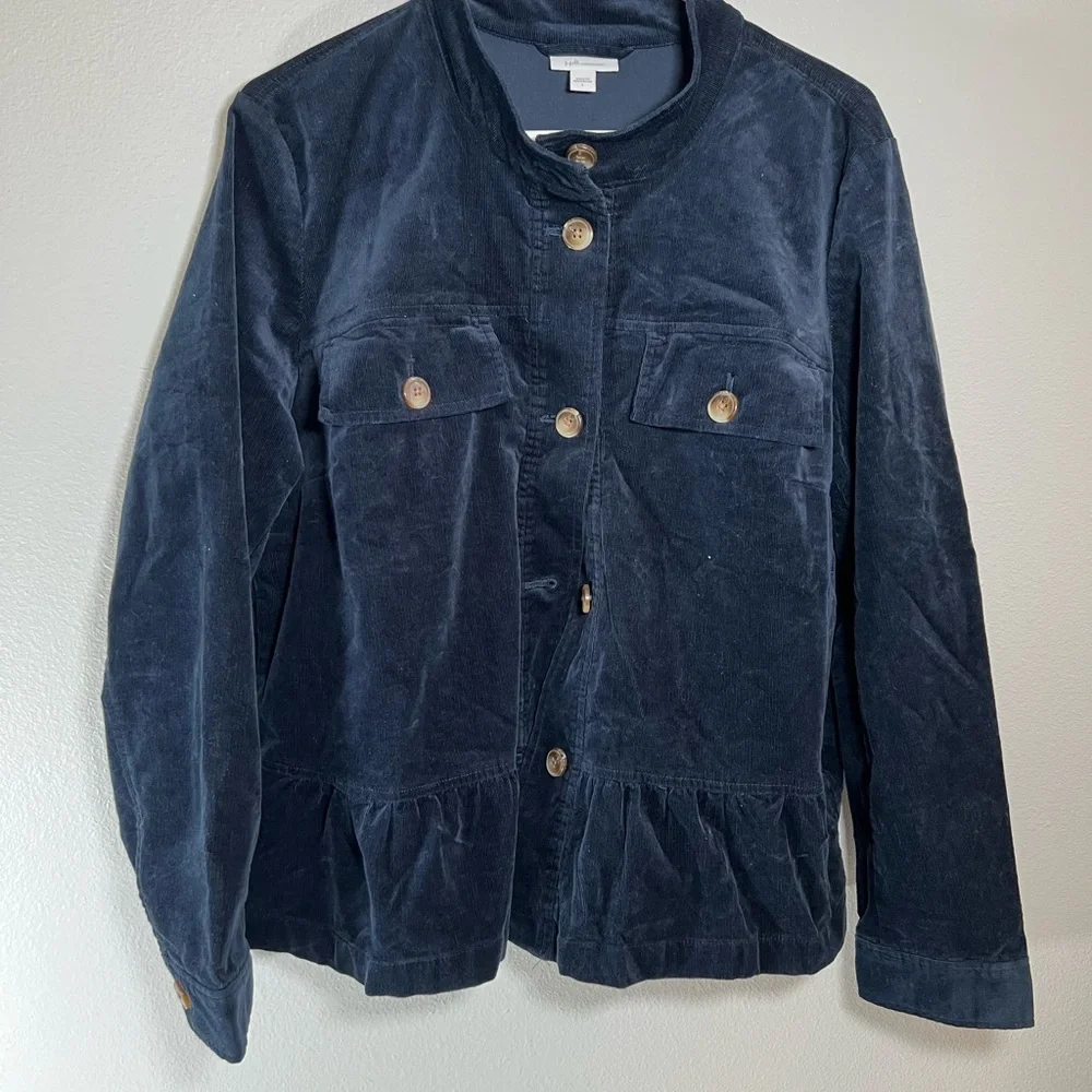 J. Jill L‎ peplum Navy Corduroy Jacket